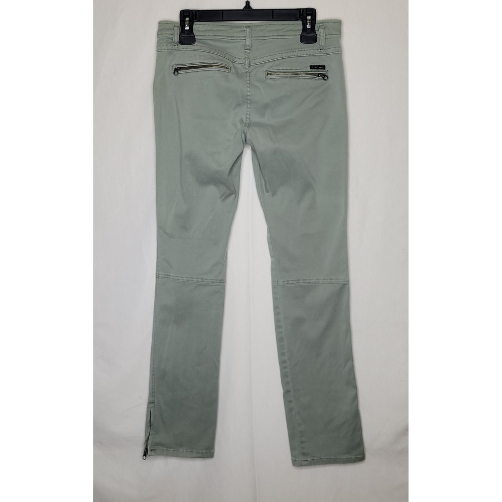 Sanctuary for Anthropologie Sage Green Skinny Moto Pants w/Ankle Zip - Picture 2 of 7